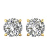 Classic Round brilliant Lab Grown Solitaire Diamond Earrings in gold - Jewelslane