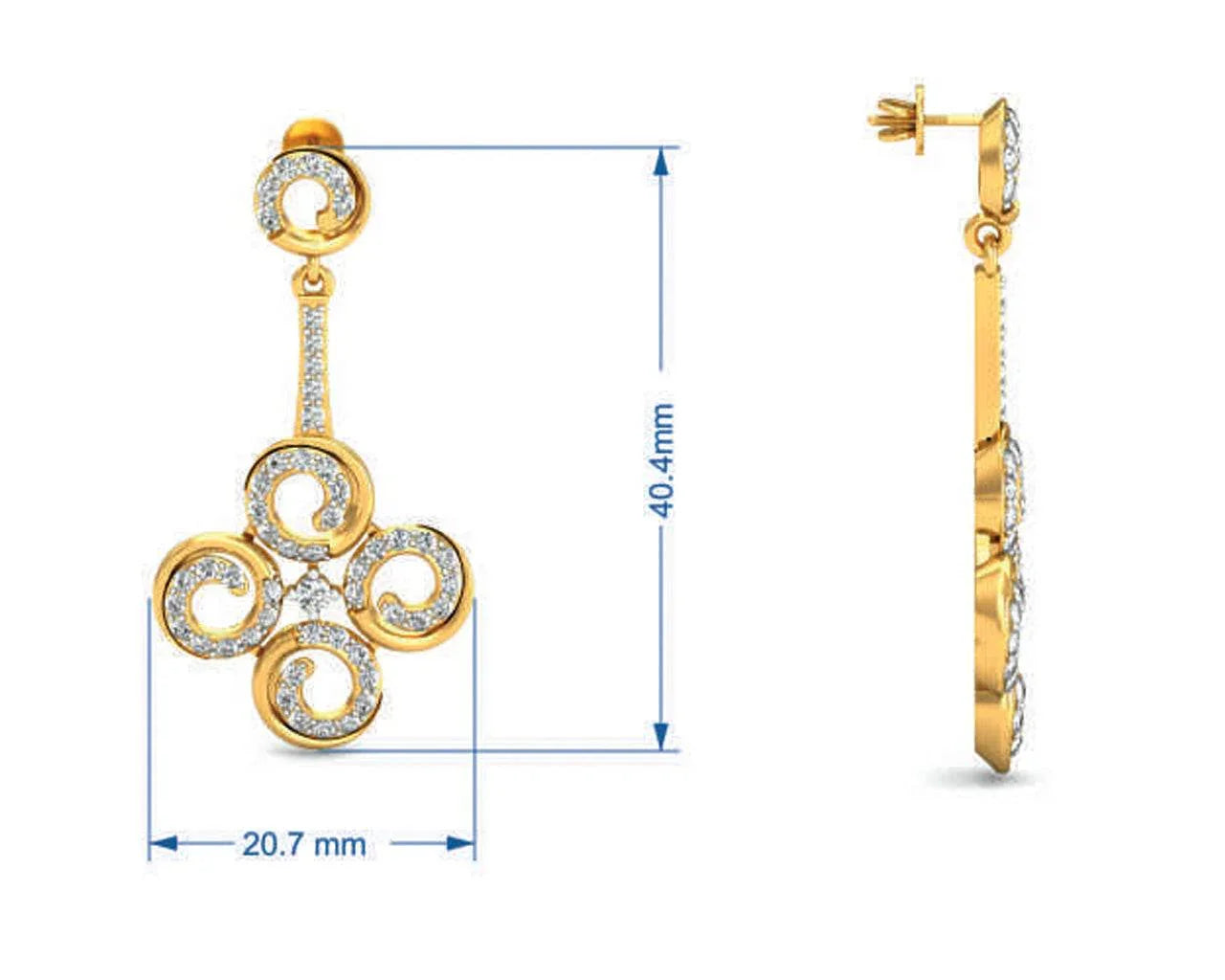 Contemporary Club Diamond Danglers - Jewelslane