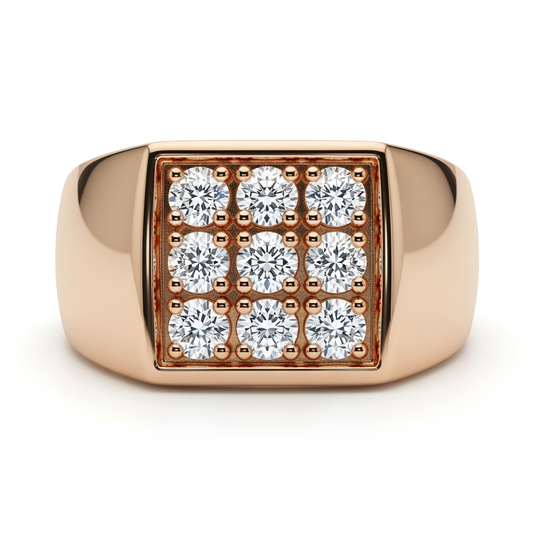 Conventional Nine Diamonds Gents Ring - jewelslane