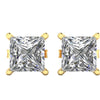 Conventional Princess Cut Lab Grown Diamond Solitaire Earrings in Gold - Jewelslane