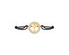 Cross Bracelet in gold with diamonds with 12mm charm - Jewelslane