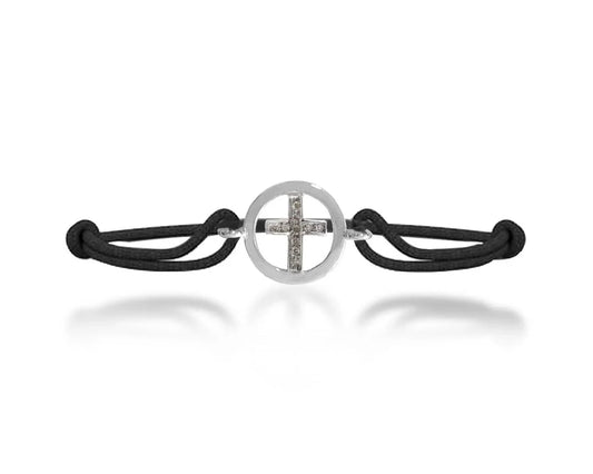 Cross Inside Diamond Bracelet in Silver - Jewelslane