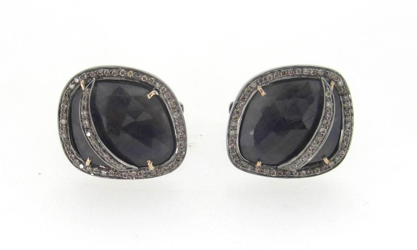 Multi Color Sapphire Cufflink - Jewelslane