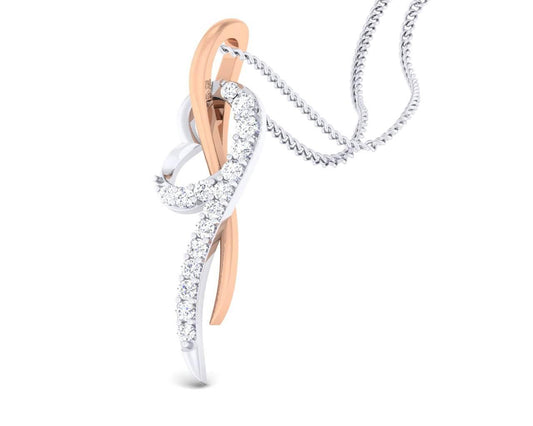 Dana Heart Pendant in Two tone 18k Gold with diamonds - Jewelslane