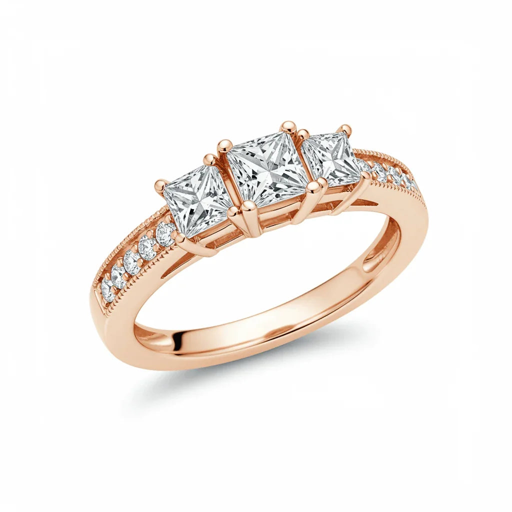 Dania Princess Cut Diamond Solitaire Ring - Jewelslane
