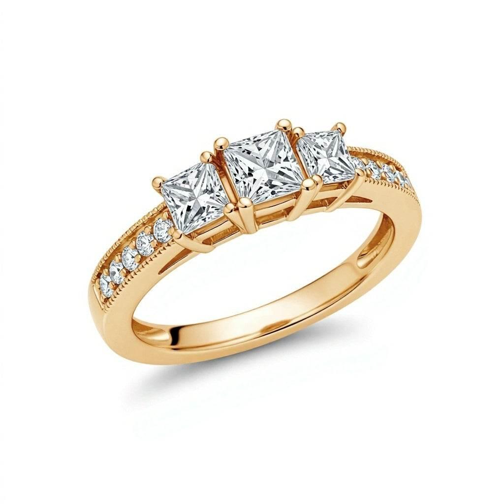 Dania Princess Cut Diamond Solitaire Ring - Jewelslane