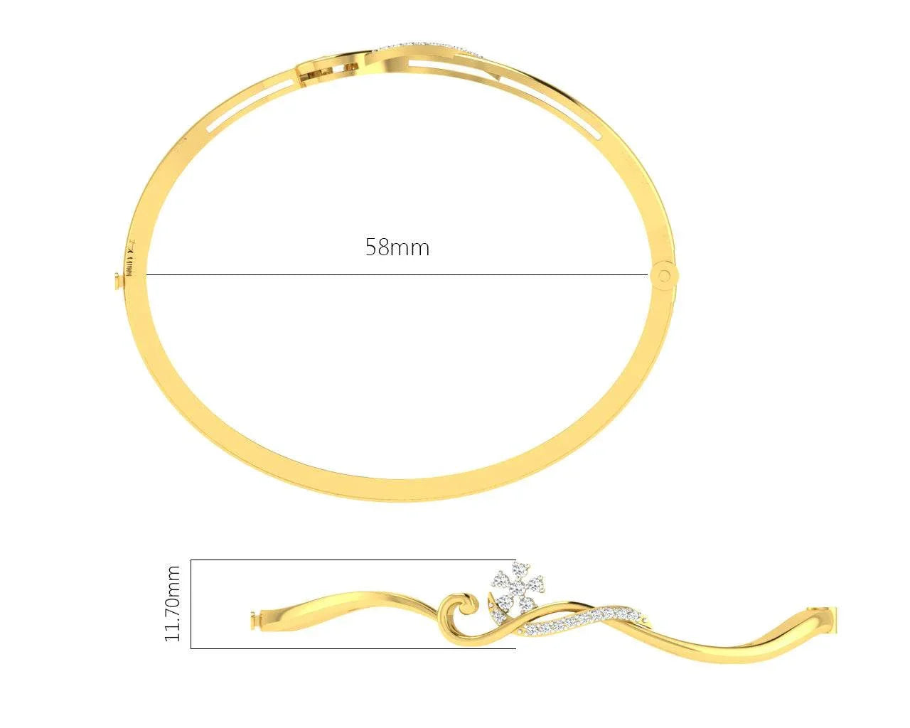 Darla Diamond Half Bangle - Jewelslane