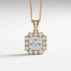 Dea Princess Cut Lab Diamond Solitaire Pendant - Jewelslane