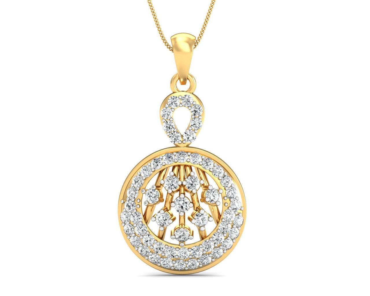 Dea Round Brilliant Cut Diamond Pendant - Jewelslane