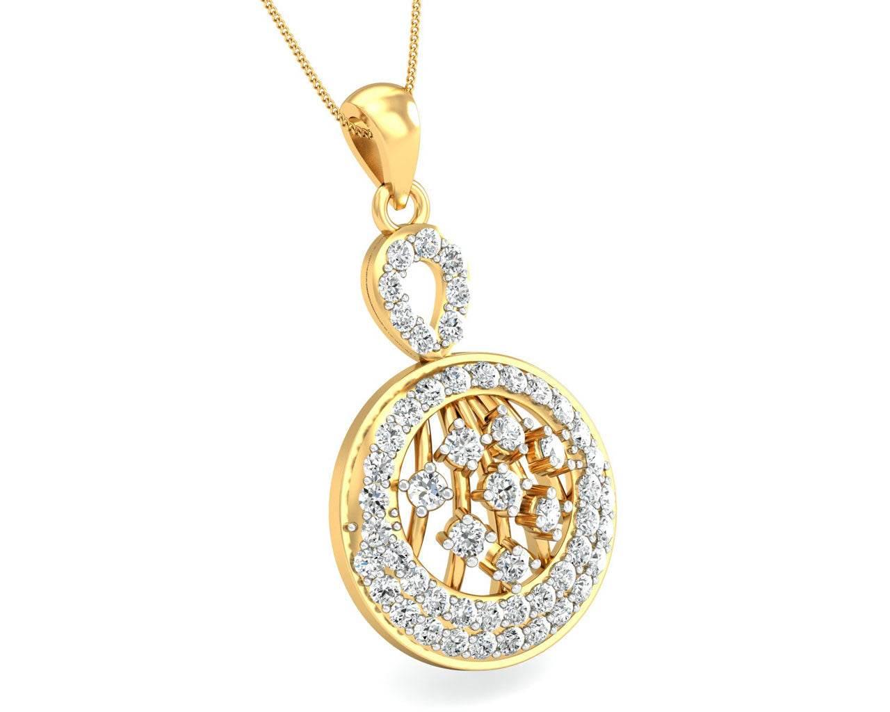 Dea Round Brilliant Cut Diamond Pendant - Jewelslane