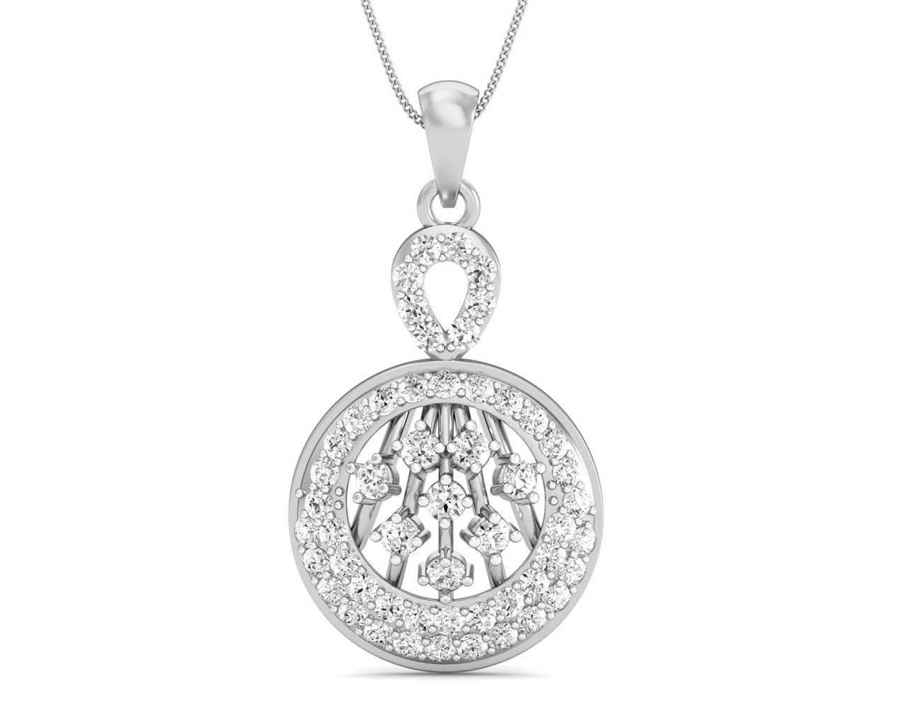 Dea Round Brilliant Cut Diamond Pendant - Jewelslane