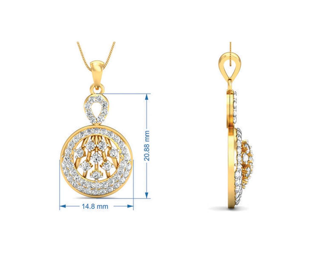 Dea Round Brilliant Cut Diamond Pendant - Jewelslane