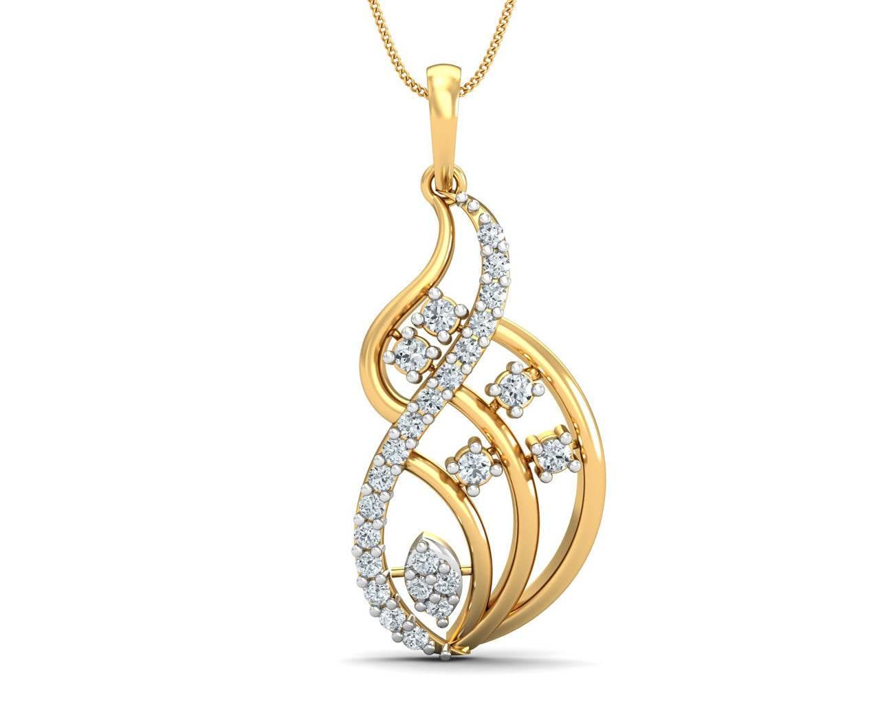 Deena Round Brilliant Cut Diamond Pendant - Jewelslane
