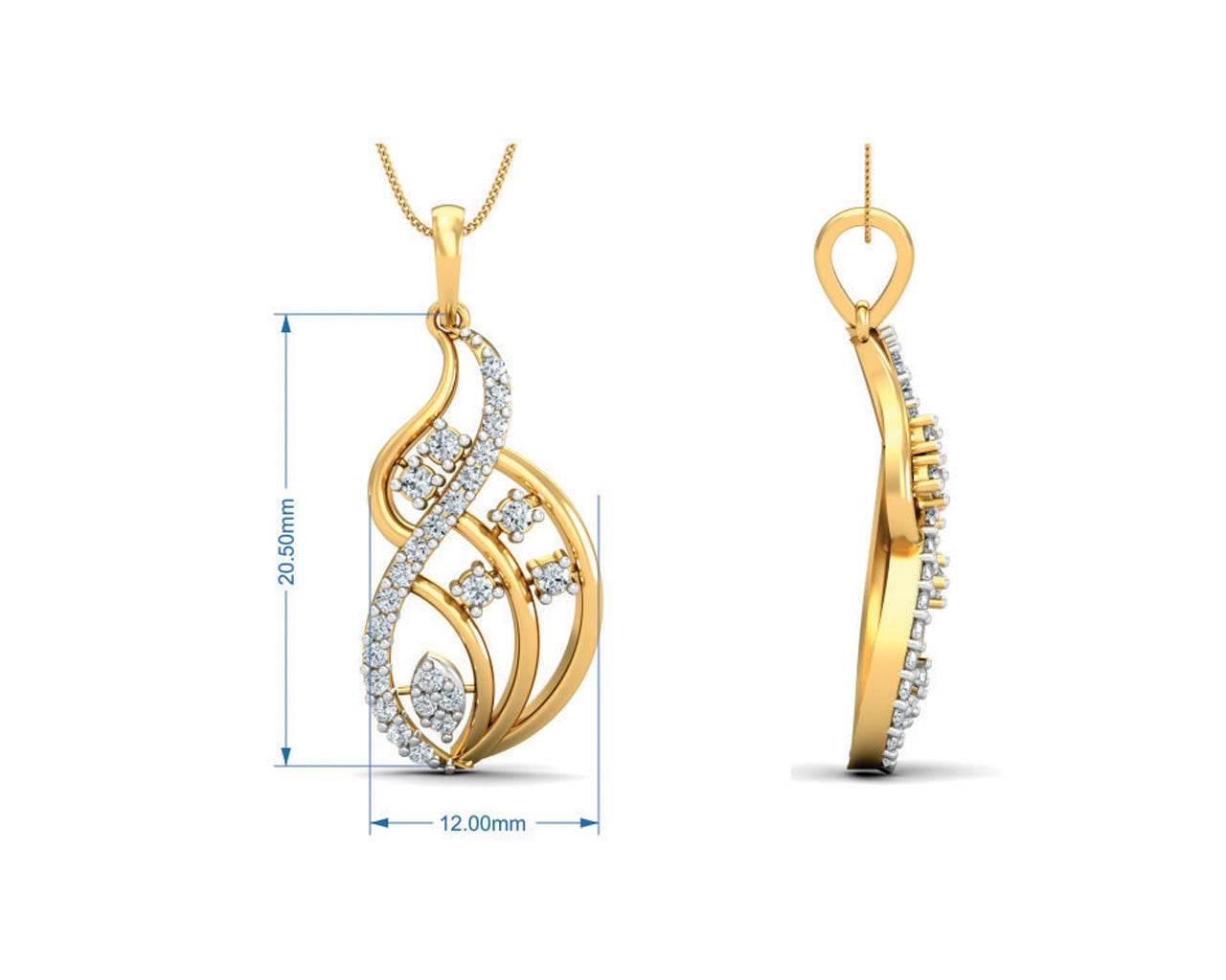 Deena Round Brilliant Cut Diamond Pendant - Jewelslane