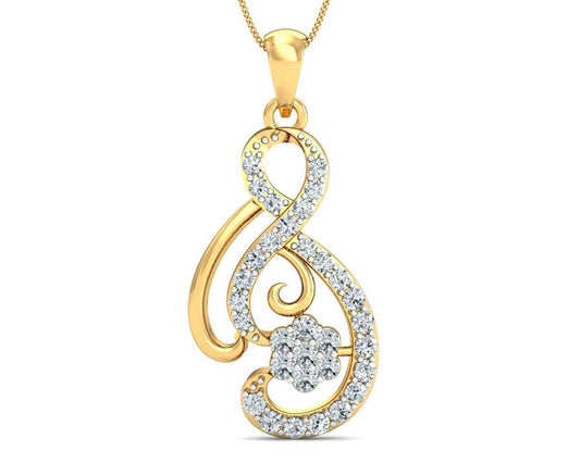 Deiva Round Brilliant Diamond Pendant - Jewelslane