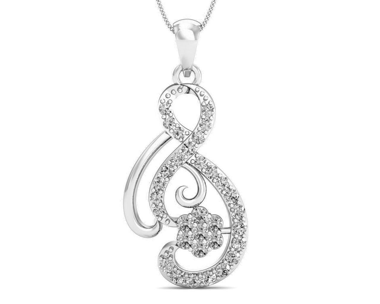 Deiva Round Brilliant Diamond Pendant - Jewelslane