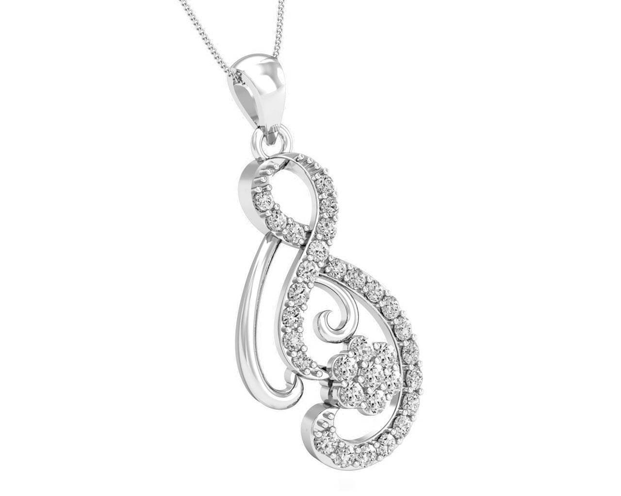 Deiva Round Brilliant Diamond Pendant - Jewelslane