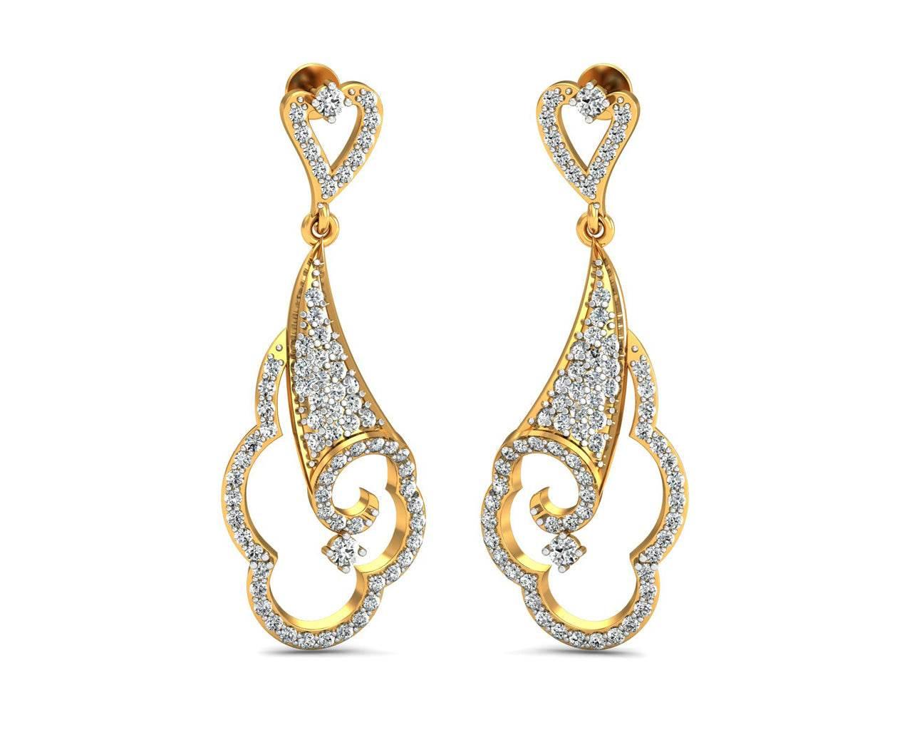 Devya Diamond Dangle Drop Earrings - Jewelslane