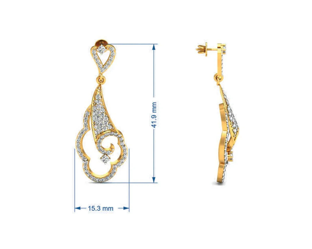 Devya Diamond Dangle Drop Earrings - Jewelslane