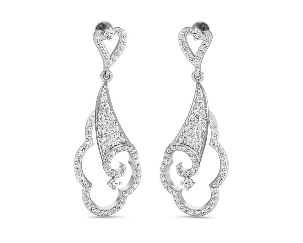 Devya Diamond Dangle Drop Earrings - Jewelslane