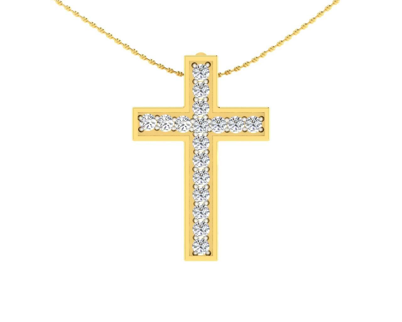 Diamond Cross pendant in gold - Jewelslane
