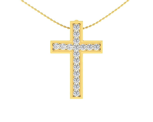 Diamond Cross pendant in gold - Jewelslane