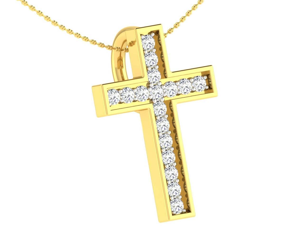 Diamond Cross pendant in gold - Jewelslane