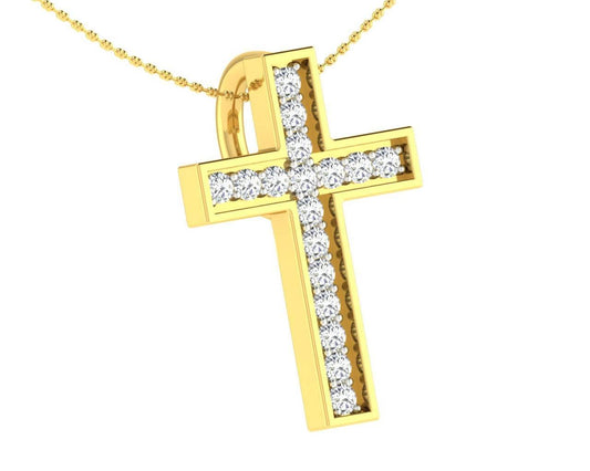 Diamond Cross pendant in gold - Jewelslane