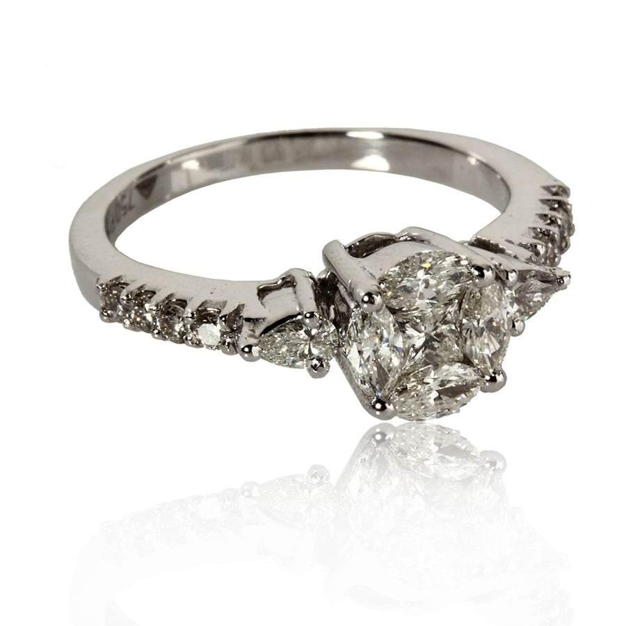 Diamond Solitaire Look Ring in Gold - Jewelslane