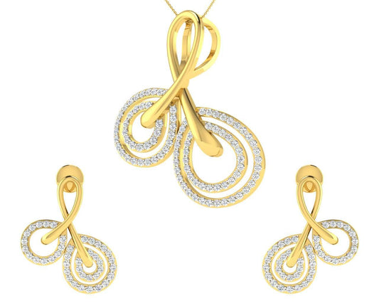 Dian Diamond Pendant & Earrings set - Jewelslane