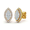 Dina Marquee shape Lab Diamond solitaire earrings - Jewelslane