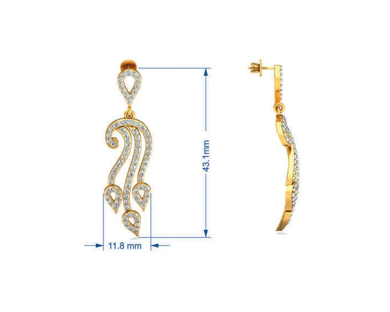 Diya Diamond Drop Earrings - Jewelslane