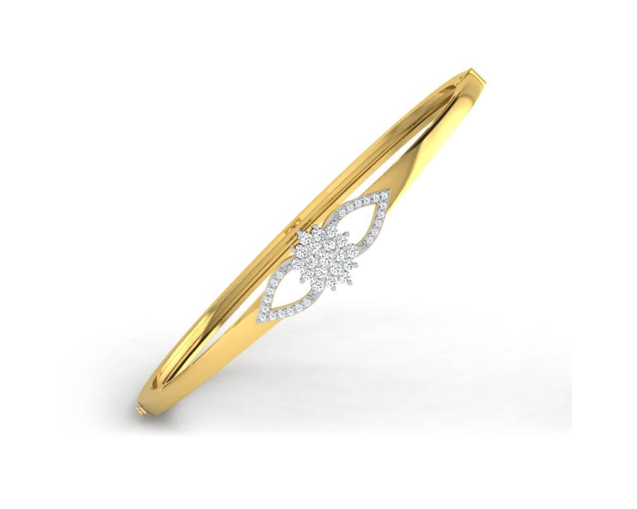 Doris Diamond Half Bangle in Gold - Jewelslane