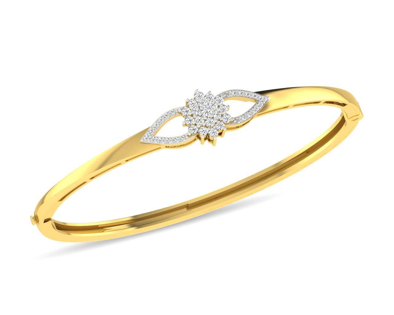 Doris Diamond Half Bangle in Gold - Jewelslane