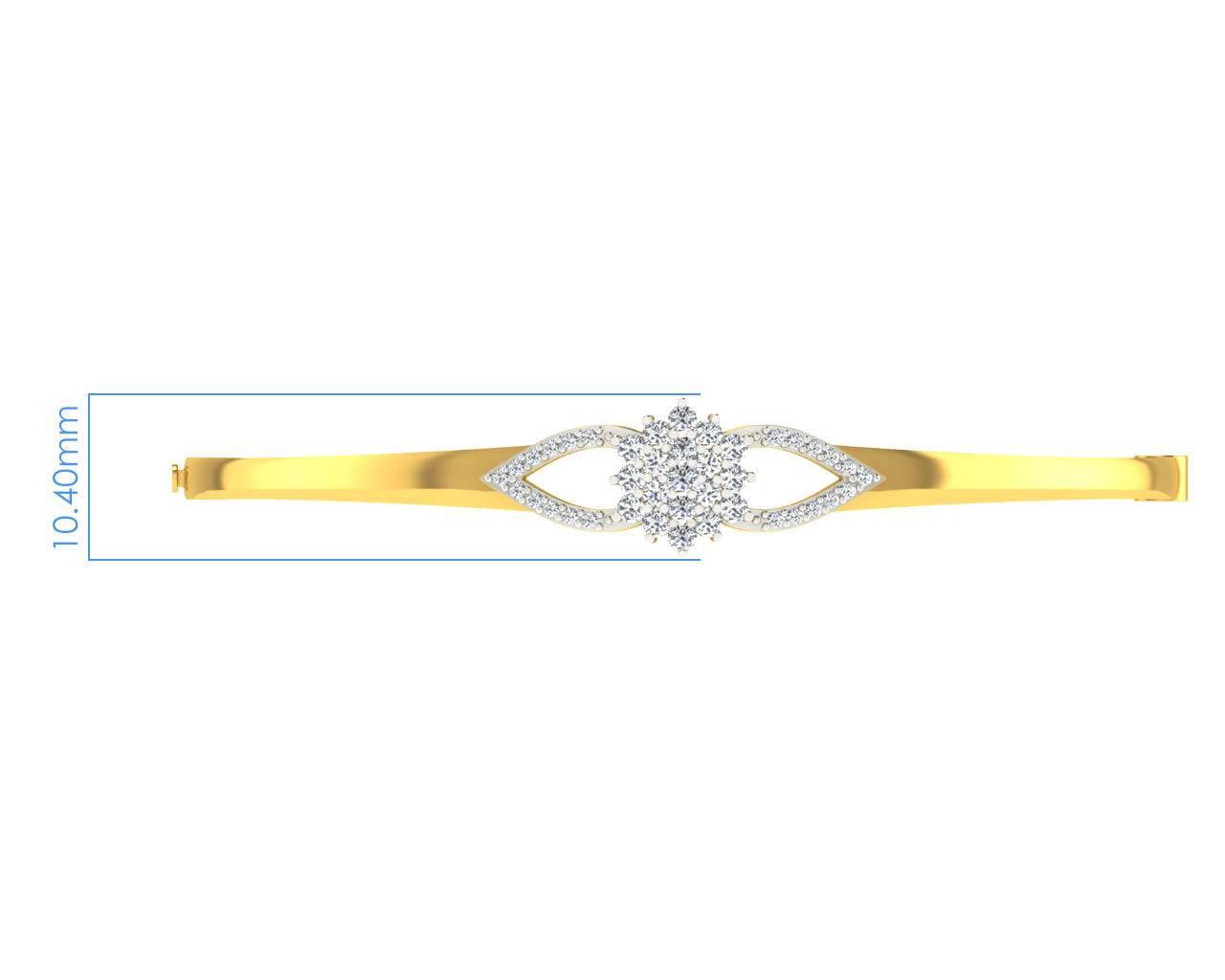 Doris Diamond Half Bangle in Gold - Jewelslane
