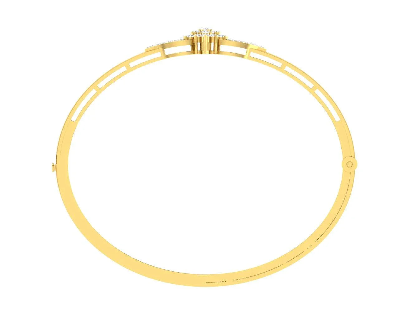 Doris Diamond Half Bangle in Gold - Jewelslane