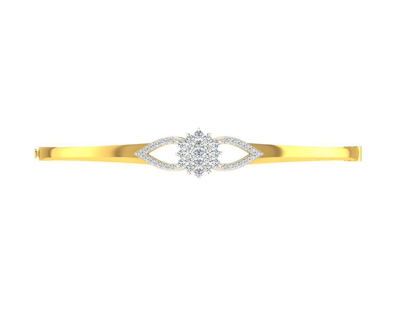 Doris Diamond Half Bangle in Gold - Jewelslane