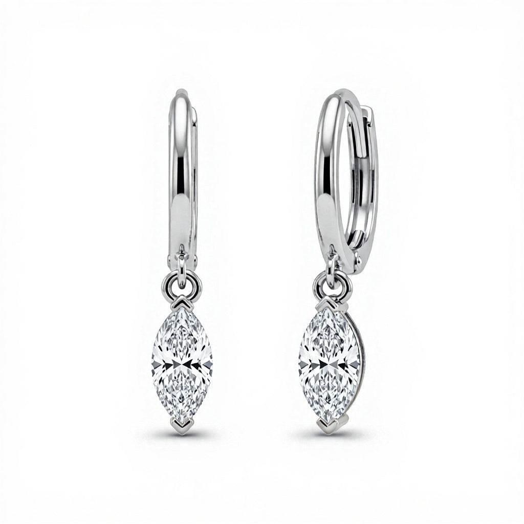 Driti Lab Grown Marquee Shape Diamond Hoops Earrings - Jewelslane
