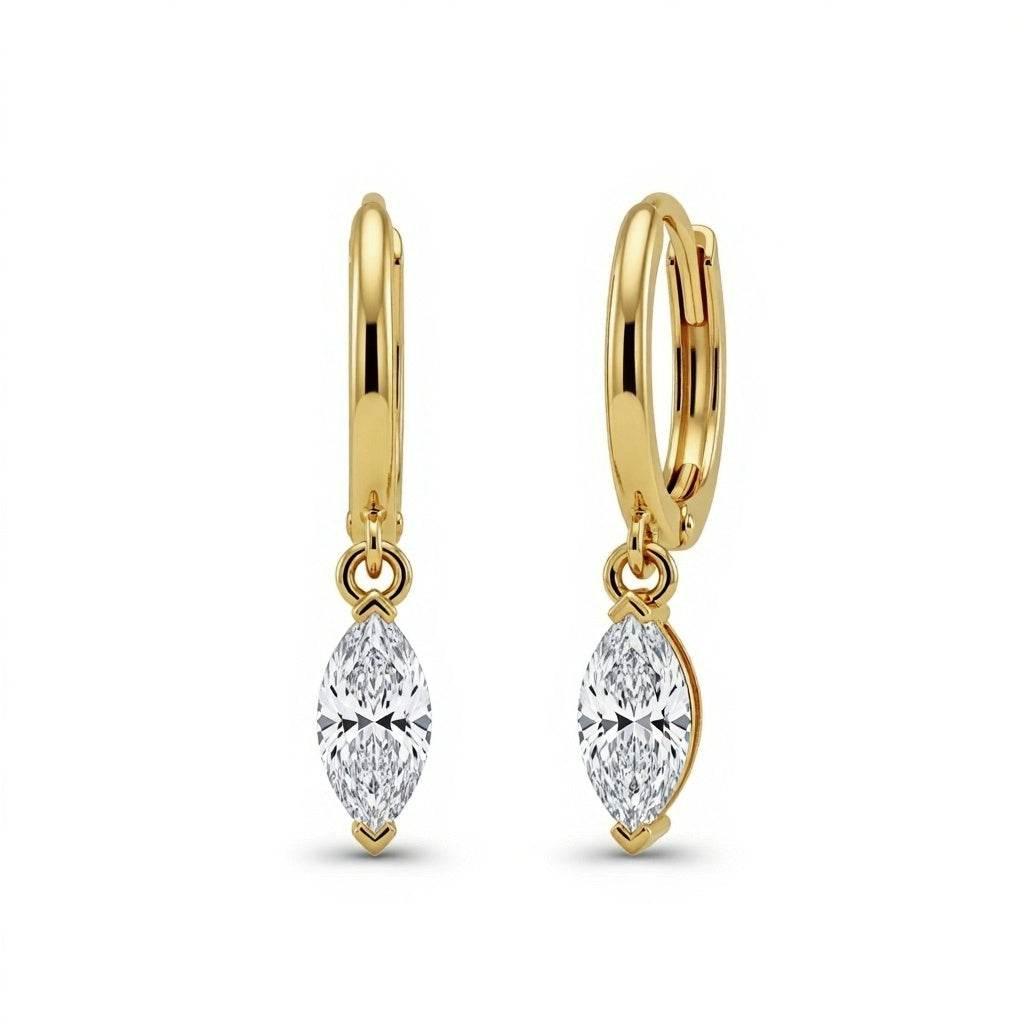 Driti Lab Grown Marquee Shape Diamond Hoops Earrings - Jewelslane