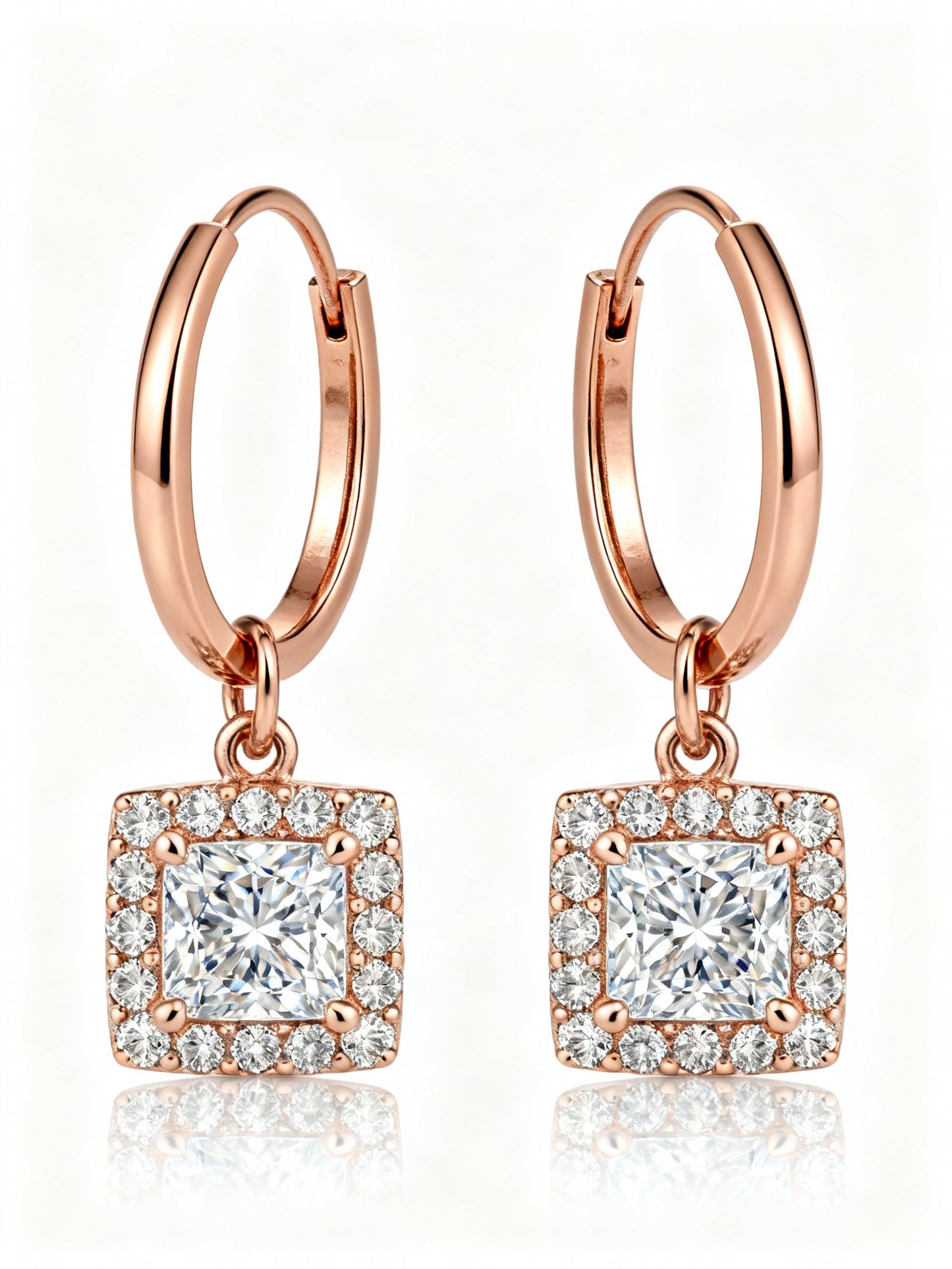 Dyna Princess Cut Lab Diamond Earrings - Jewelslane