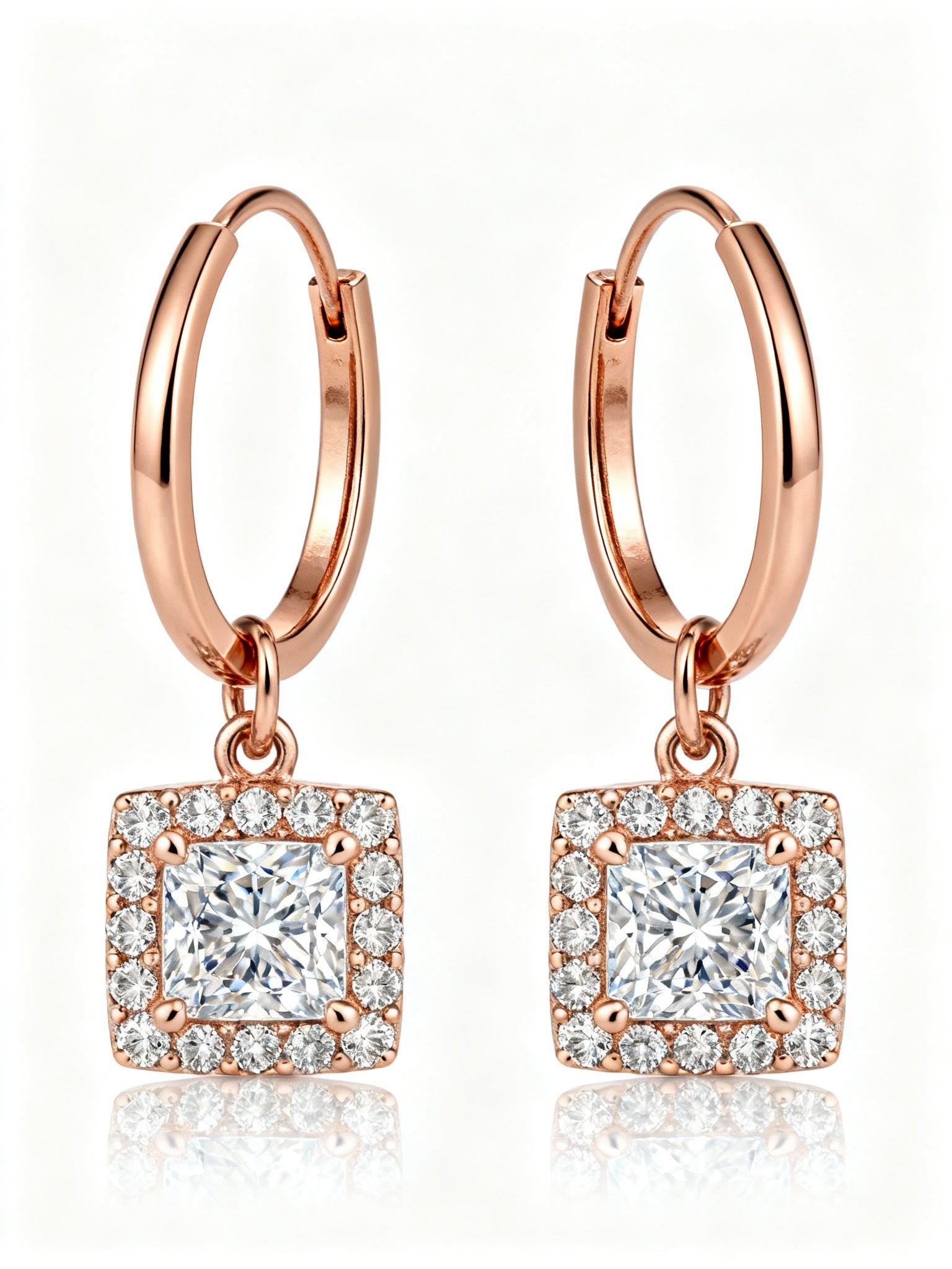 Dyna Princess Cut Lab Diamond Earrings - Jewelslane