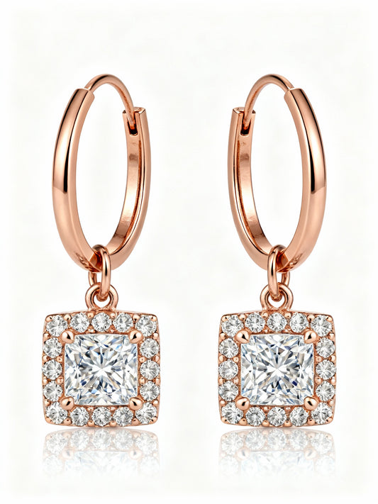 Dyna Princess Cut Lab Diamond Earrings - Jewelslane
