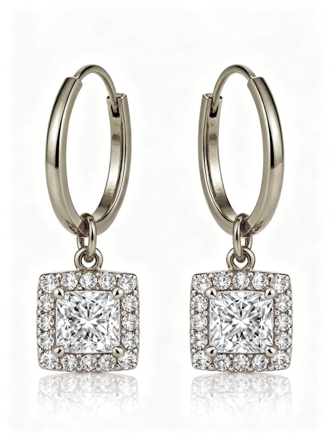Dyna Princess Cut Lab Diamond Earrings - Jewelslane