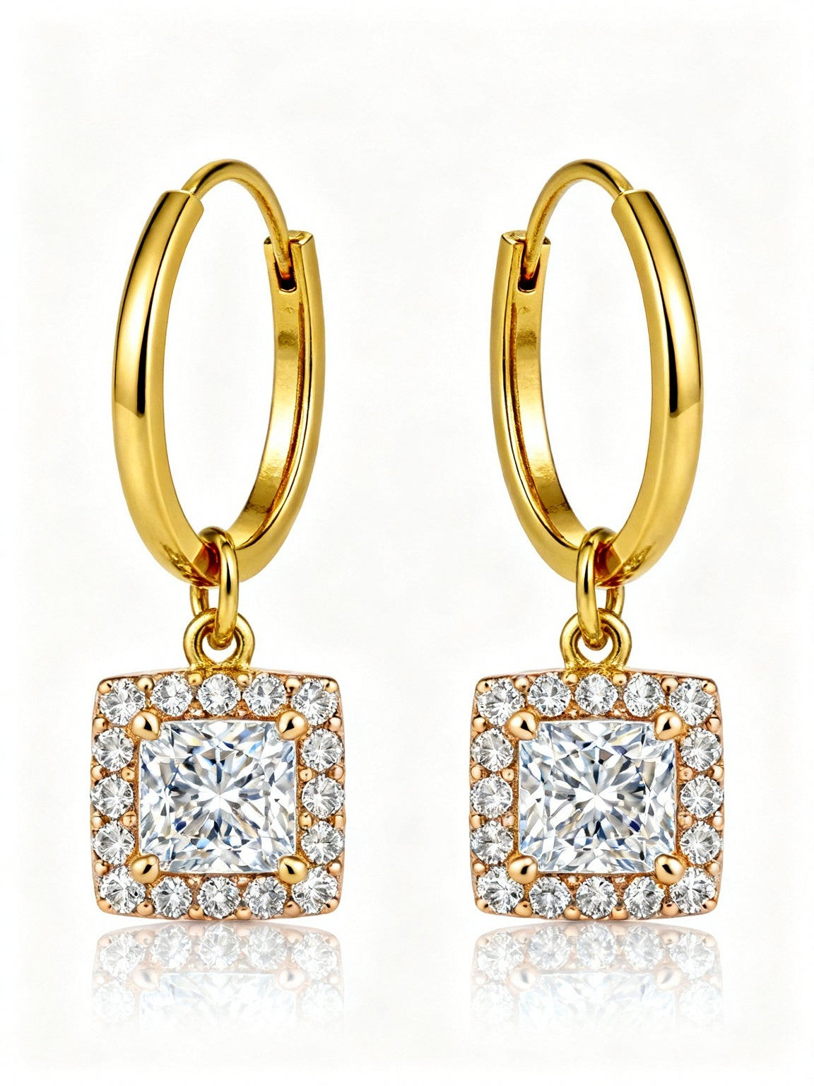 Dyna Princess Cut Lab Diamond Earrings - Jewelslane
