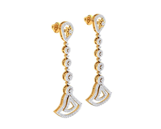 Eesa Diamond Dangle Earrings in gold - Jewelslane