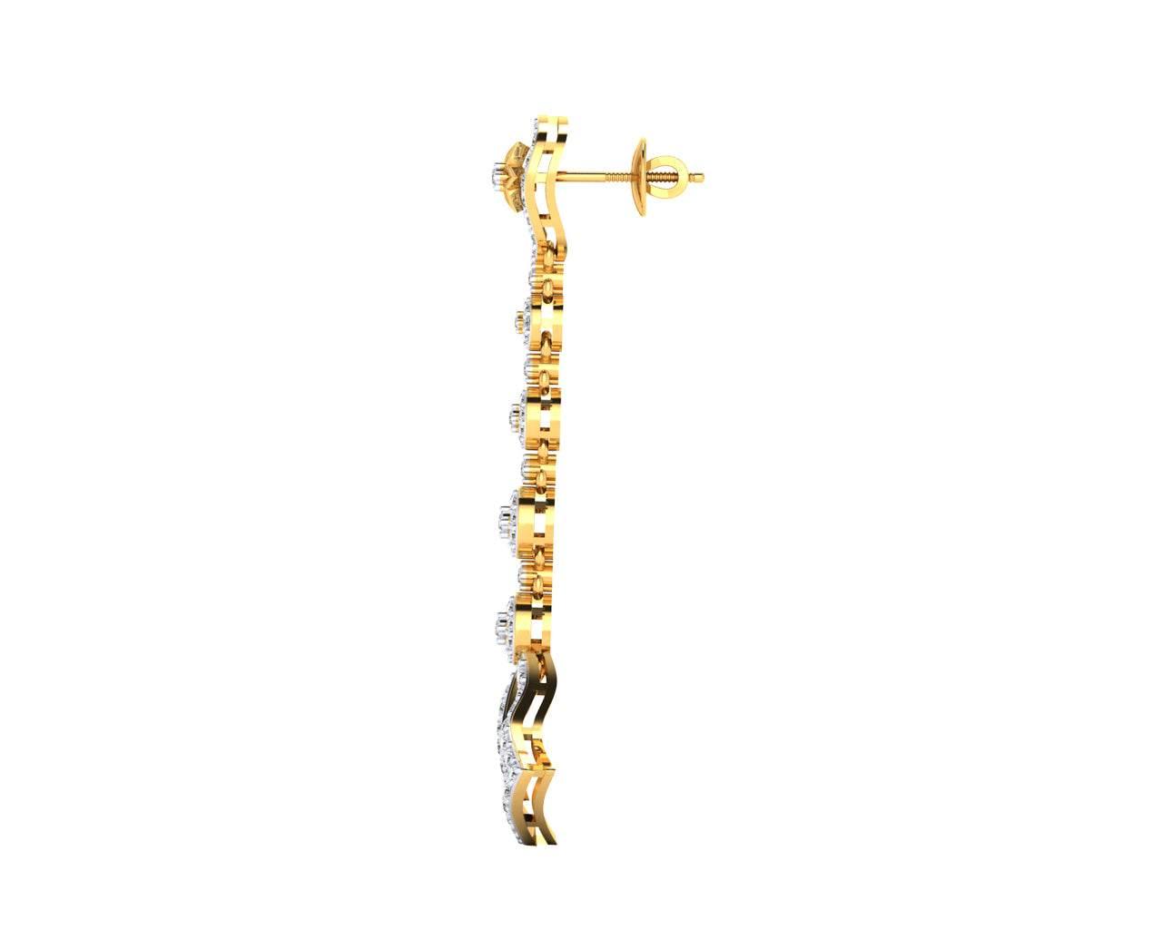 Eesa Diamond Dangle Earrings in gold - Jewelslane