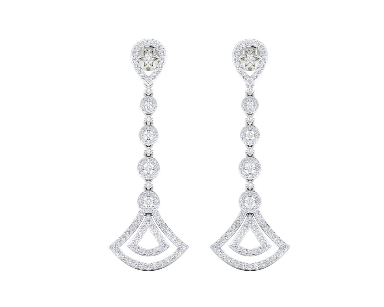 Eesa Diamond Dangle Earrings in gold - Jewelslane