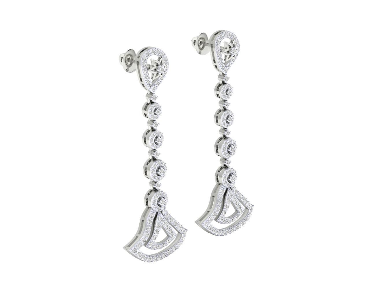 Eesa Diamond Dangle Earrings in gold - Jewelslane
