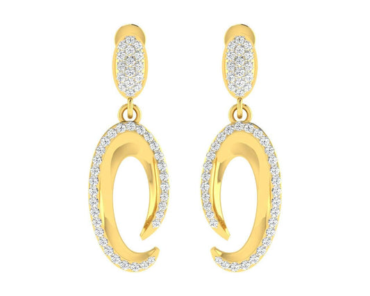 Eeva Diamond Earrings in Gold - Jewelslane