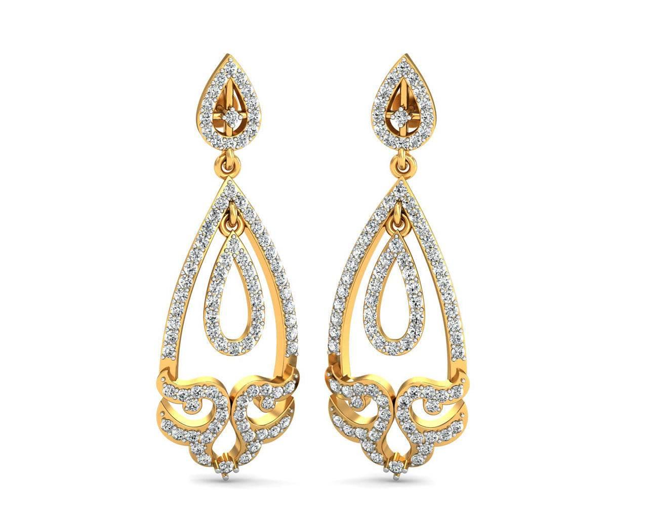 Ekvira Long Diamond Danglers - Jewelslane